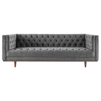 Elation Tufted Performance Velvet Sofa by Furniture for America