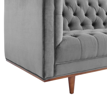 Elation Tufted Performance Velvet Sofa by Furniture for America