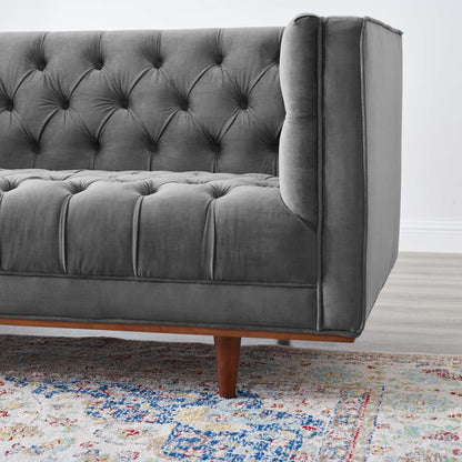 Elation Tufted Performance Velvet Sofa by Furniture for America