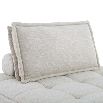 Saunter Tufted Fabric Armless Chair in Beige