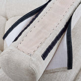 Parlor Tufted Fabric Armless Chair in Beige
