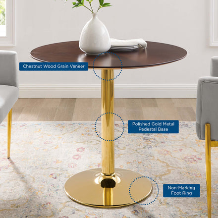 Verne 35" Dining Table in Gold Cherry Walnut