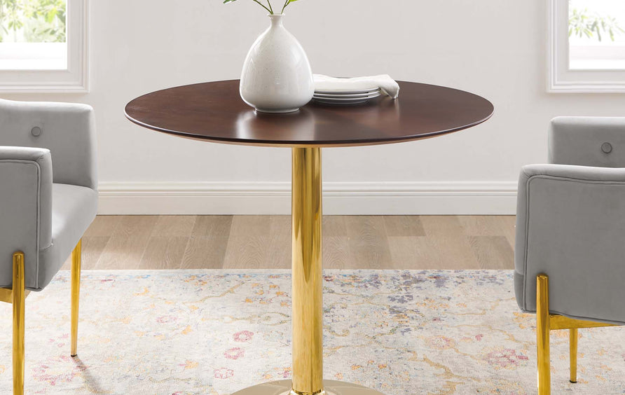 Theo 35" Dining Table in Gold Cherry Walnut