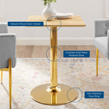 Theo 24" Square Dining Table in Gold Natural