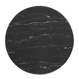 Theo 35" Artificial Marble Dining Table in Gold Black