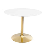 Theo 40" Dining Table in Gold White