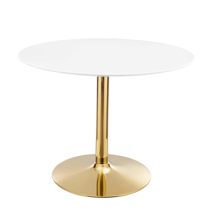 Theo 40" Dining Table in Gold White