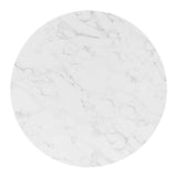 Theo 40" Artificial Marble Dining Table in Gold White