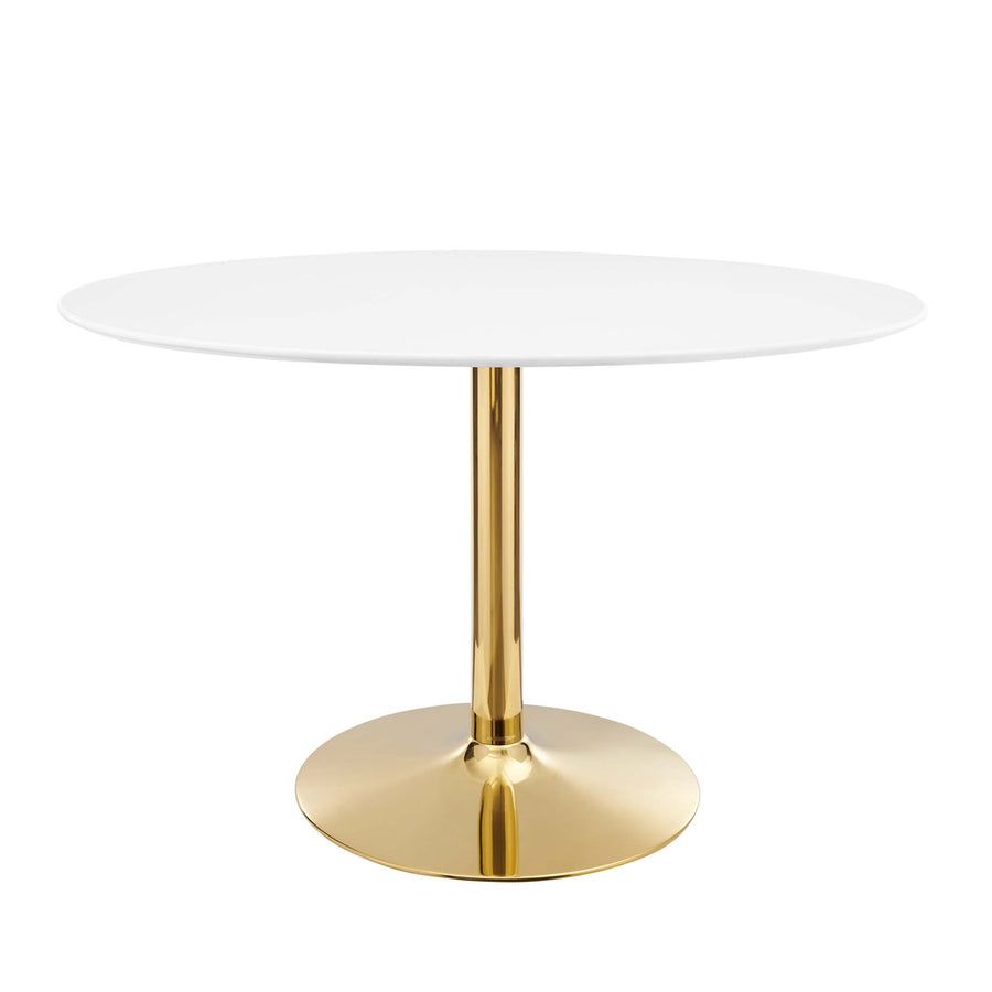 Theo 48" Oval Dining Table in Gold White