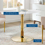 Theo 48" Oval Dining Table in Gold White