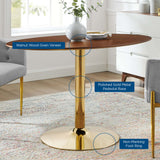 Theo 48" Oval Dining Table in Gold Walnut