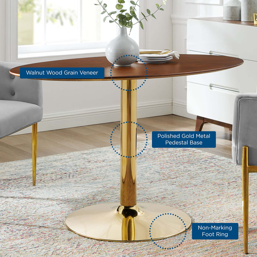 Theo 48" Oval Dining Table in Gold Walnut