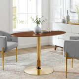 Theo 48" Oval Dining Table in Gold Walnut
