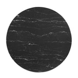 Theo 40" Artificial Marble Dining Table in Gold Black