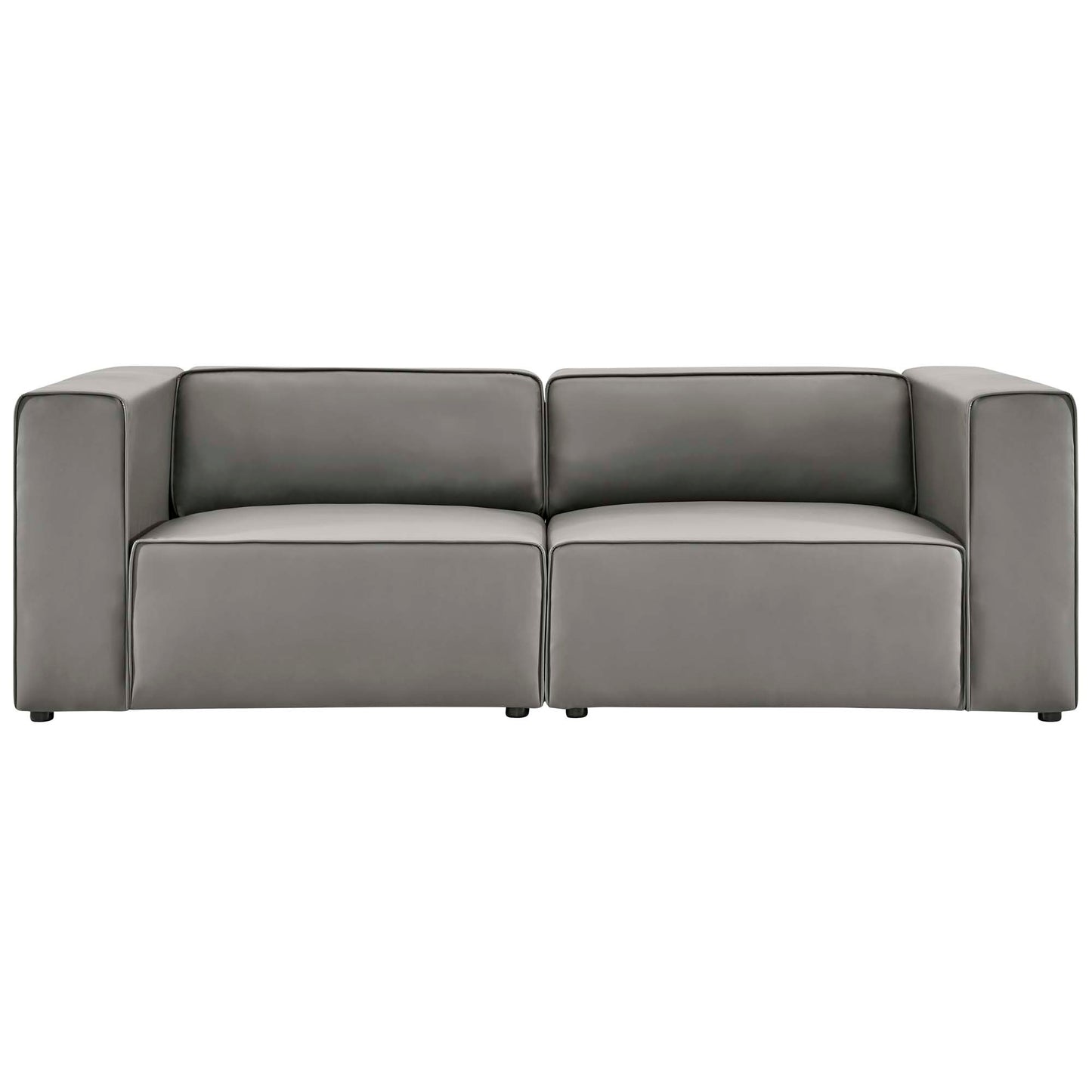 Mingle 2-Piece Vegan Leather Sectional Sofa Loveseat by Furniture for America