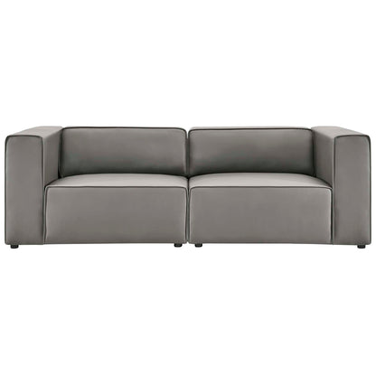 Mingle 2-Piece Vegan Leather Sectional Sofa Loveseat by Furniture for America