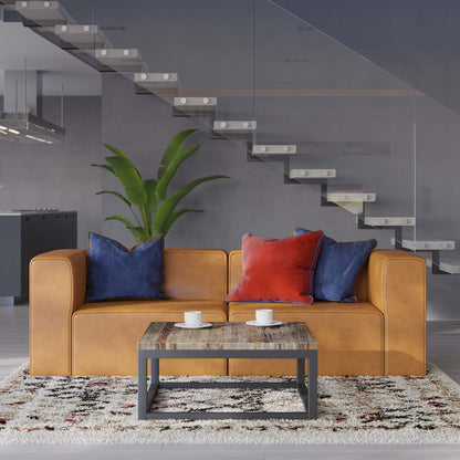 Mingle 2-Piece Vegan Leather Sectional Sofa Loveseat by Furniture for America