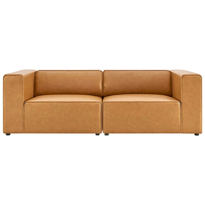 Mingle 2-Piece Vegan Leather Sectional Sofa Loveseat by Furniture for America