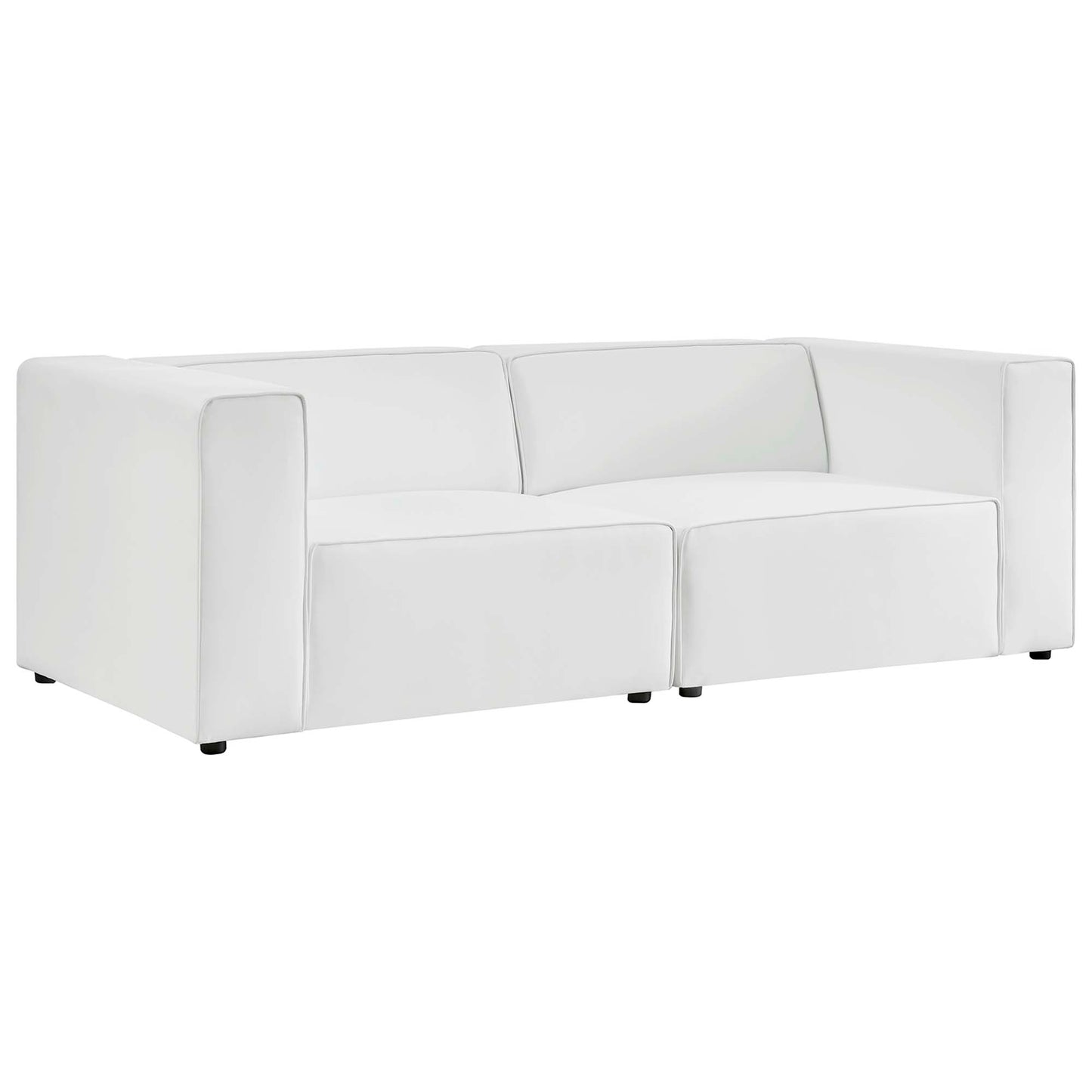 Mingle 2-Piece Vegan Leather Sectional Sofa Loveseat by Furniture for America
