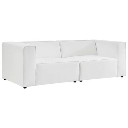 Mingle 2-Piece Vegan Leather Sectional Sofa Loveseat by Furniture for America