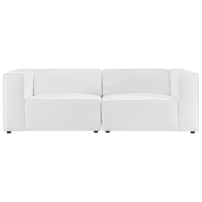 Mingle 2-Piece Vegan Leather Sectional Sofa Loveseat by Furniture for America