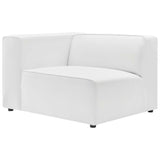 Pike 2-Piece Vegan Leather Sectional Sofa Loveseat in White