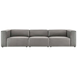 Pike 3-Piece Vegan Leather Sectional Sofa in Gray