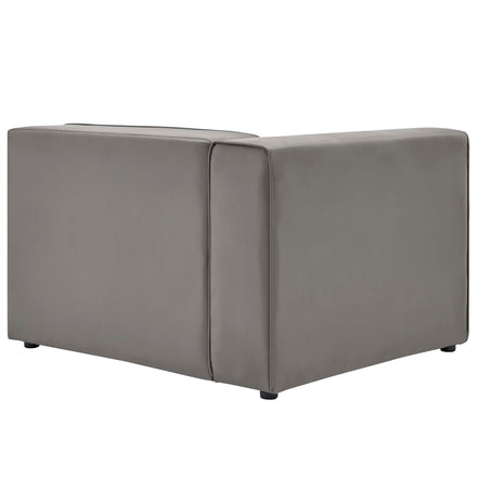 Mingle 3-Piece Vegan Leather Sectional Sofa in Gray
