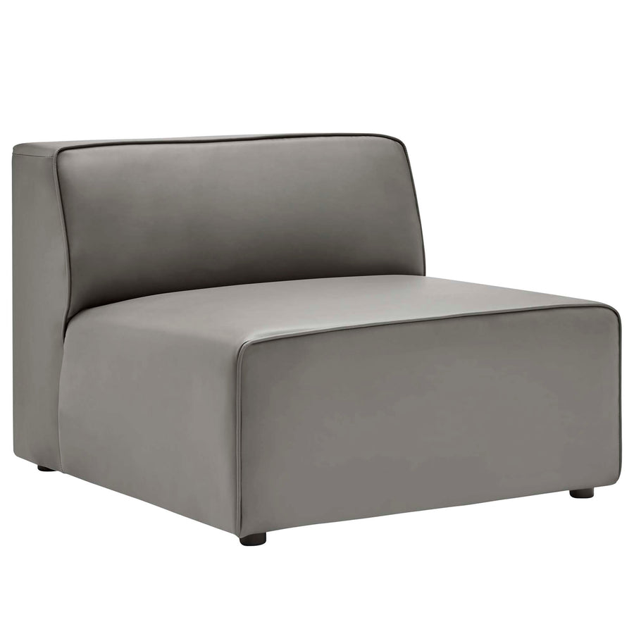 Pike 3-Piece Vegan Leather Sectional Sofa in Gray