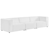 Pike 3-Piece Vegan Leather Sectional Sofa in White