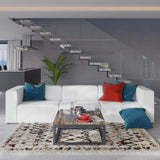Pike 3-Piece Vegan Leather Sectional Sofa in White