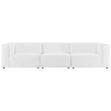 Pike 3-Piece Vegan Leather Sectional Sofa in White