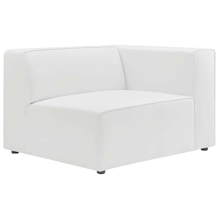 Pike 3-Piece Vegan Leather Sectional Sofa in White