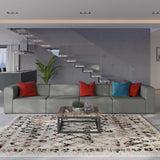 Pike 4-Piece Vegan Leather Sectional Sofa in Gray