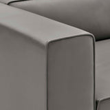 Pike 4-Piece Vegan Leather Sectional Sofa in Gray