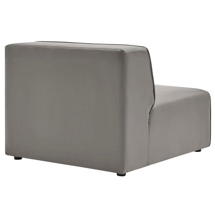 Mingle 4-Piece Vegan Leather Sectional Sofa in Gray