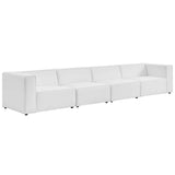 Pike 4-Piece Vegan Leather Sectional Sofa in White