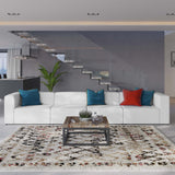 Pike 4-Piece Vegan Leather Sectional Sofa in White