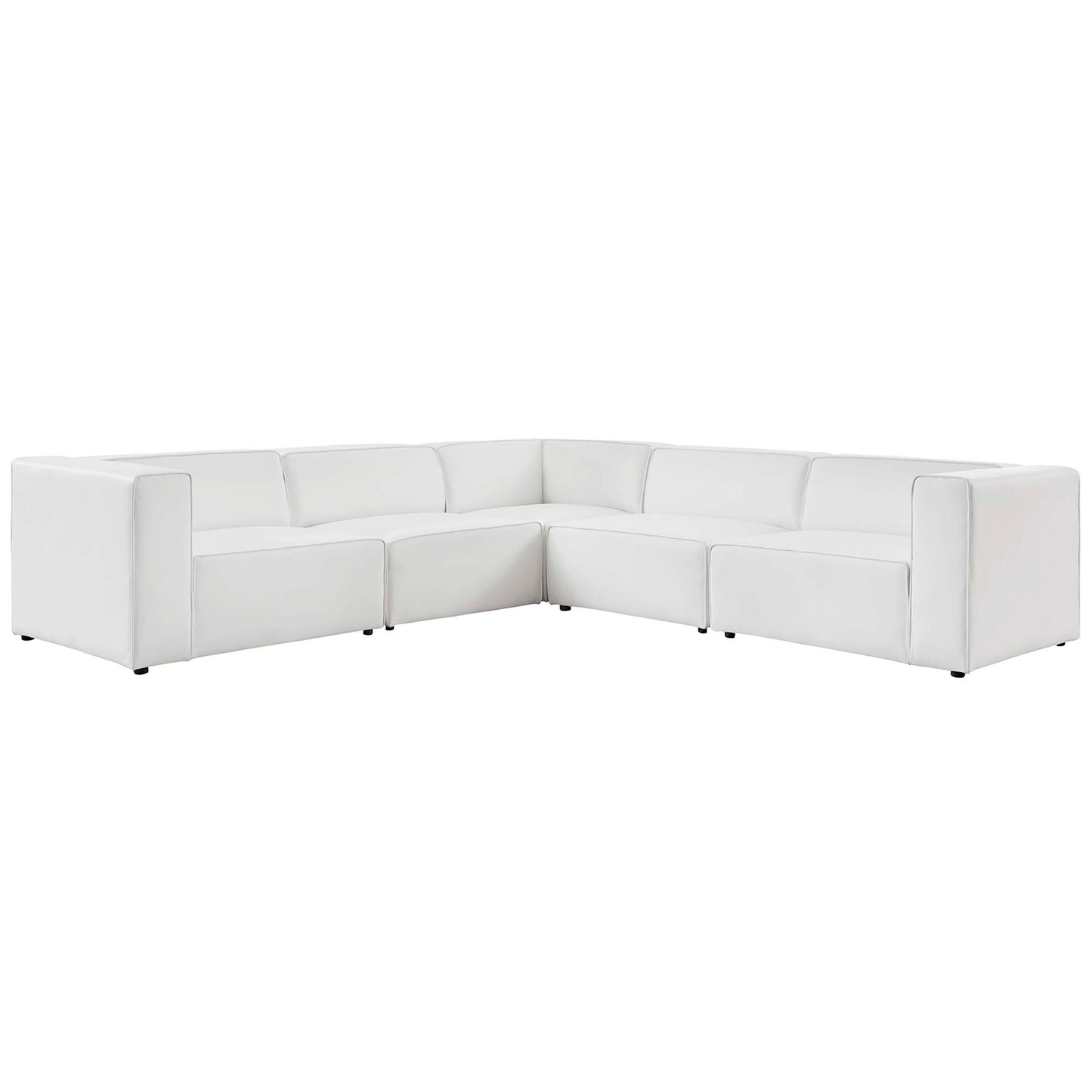 Mingle 5-Piece Vegan Leather Sectional Sofa by Furniture for America