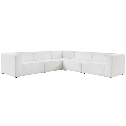 Mingle 5-Piece Vegan Leather Sectional Sofa by Furniture for America