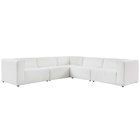 Mingle 5-Piece Vegan Leather Sectional Sofa by Furniture for America
