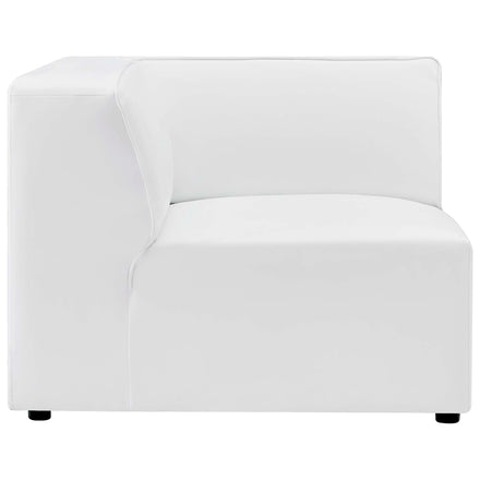Mingle 5-Piece Vegan Leather Sectional Sofa in White