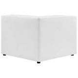Pike 5-Piece Vegan Leather Sectional Sofa in White