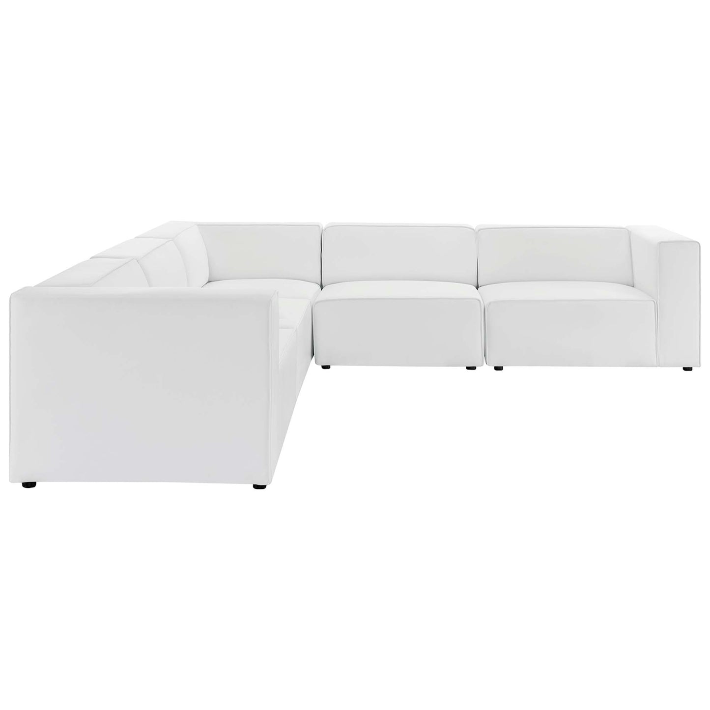 Mingle 5-Piece Vegan Leather Sectional Sofa by Furniture for America