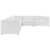 Pike 5-Piece Vegan Leather Sectional Sofa in White