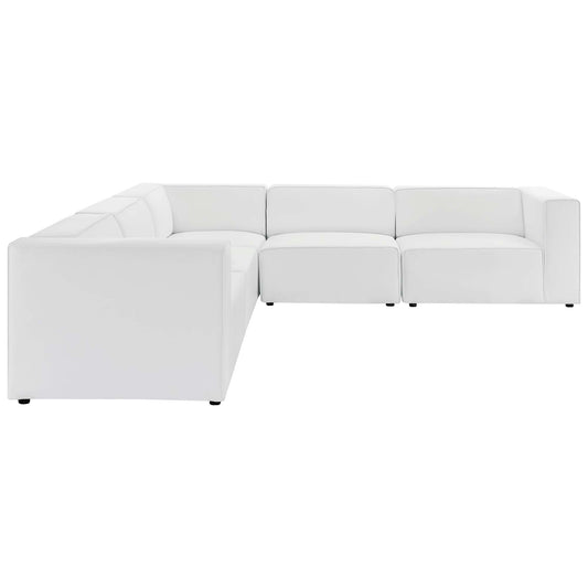 Mingle 5-Piece Vegan Leather Sectional Sofa by Furniture for America