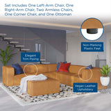 Pike 6-Piece Vegan Leather Furniture Set in Tan