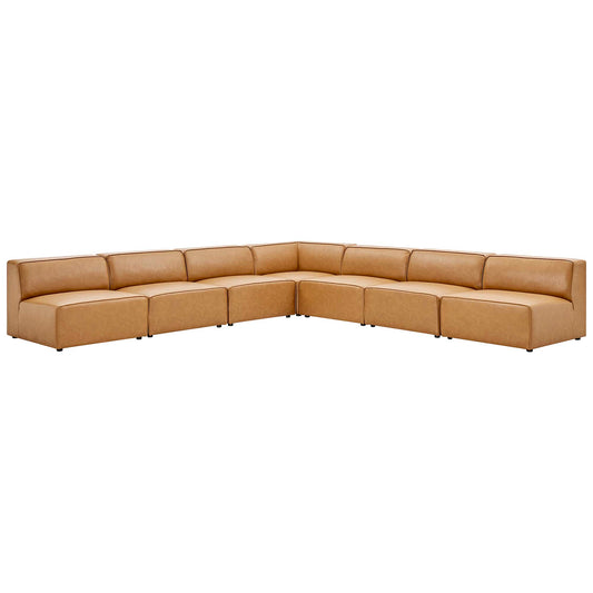 Mingle 7-Piece Vegan Leather Sectional Sofa by Furniture For America