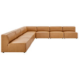 Pike 7-Piece Vegan Leather Sectional Sofa in Tan