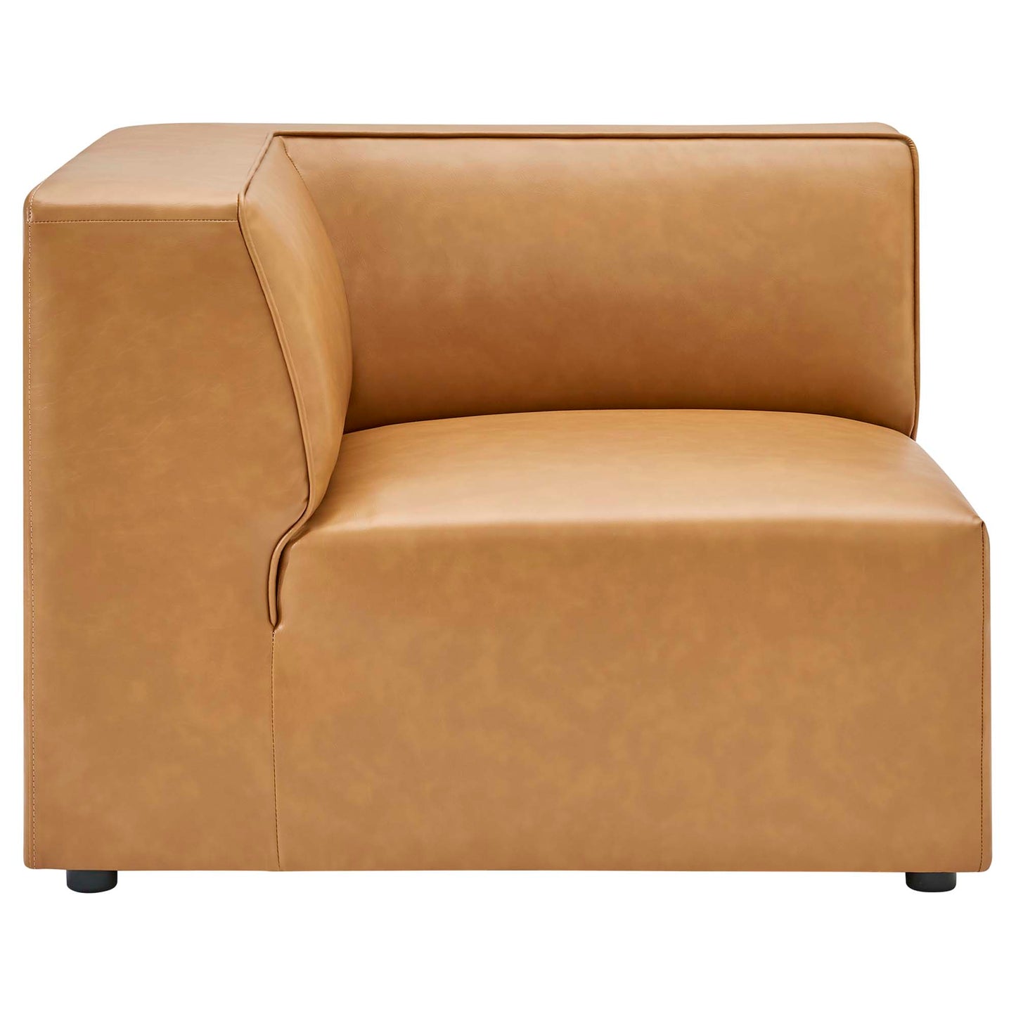 Pike 7-Piece Vegan Leather Sectional Sofa in Tan